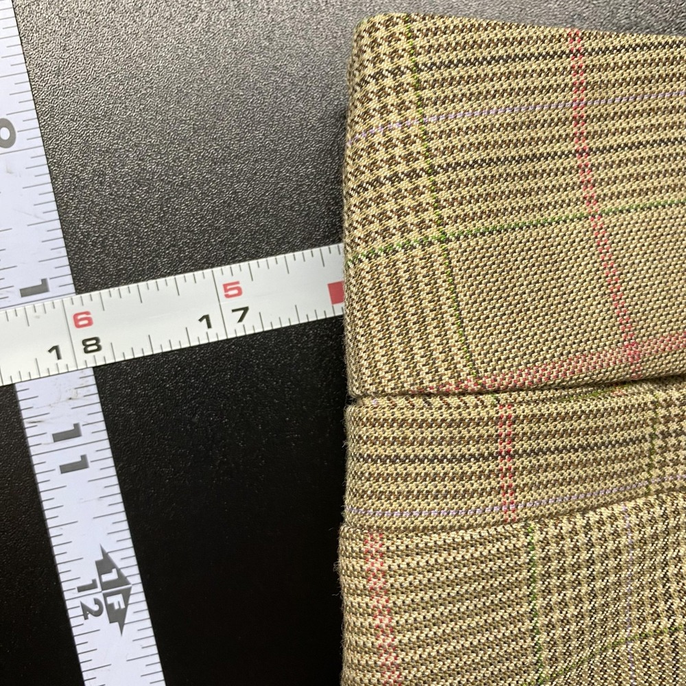 NWT Express Pants Womens 8 Tan Plaid Correspondent Stretch Dress Trouser Office - Picture 15 of 16